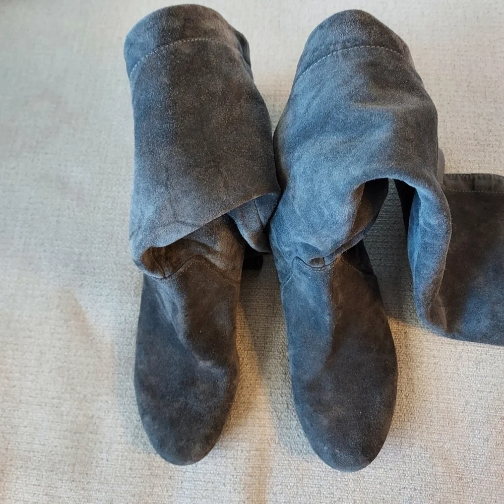 Nine West Over the Knee Low Heel Suede Boots Sz-10